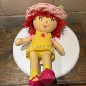 Strawberry Shortcake 2004 Soft Plush Stuffed You 12” Yellow Dress Strawberry Hat